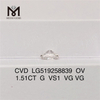 1,51 карата G VS1 OVAL VG VG CVD бриллиант, выращенный в лаборатории