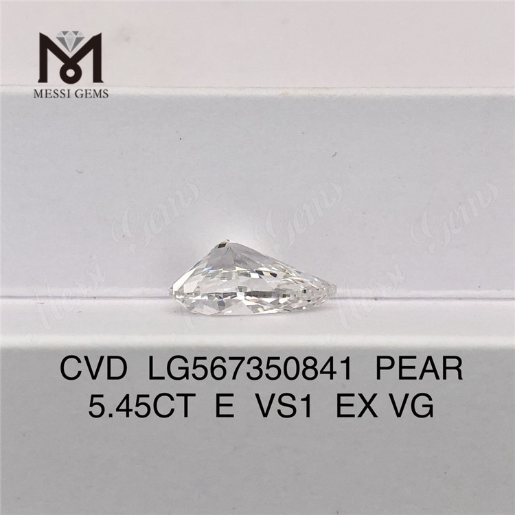5,45 карат E VS1 EX VG бриллиант огранки «груша», выращенный в лаборатории CVD, LG567350841