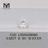 5,52 карат G SI1 ID EX EX выращенный в лаборатории бриллиант cvd 5 карат лучшие искусственные бриллианты