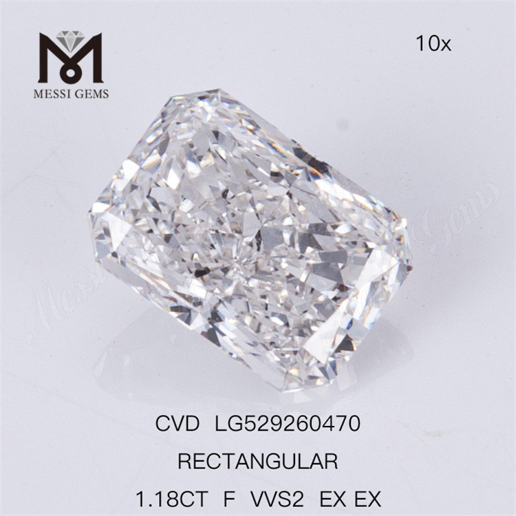 1.18CT ПРЯМОУГОЛЬНЫЙ F VVS2 EX EX CVD Лабораторные бриллианты Сертификат IGI