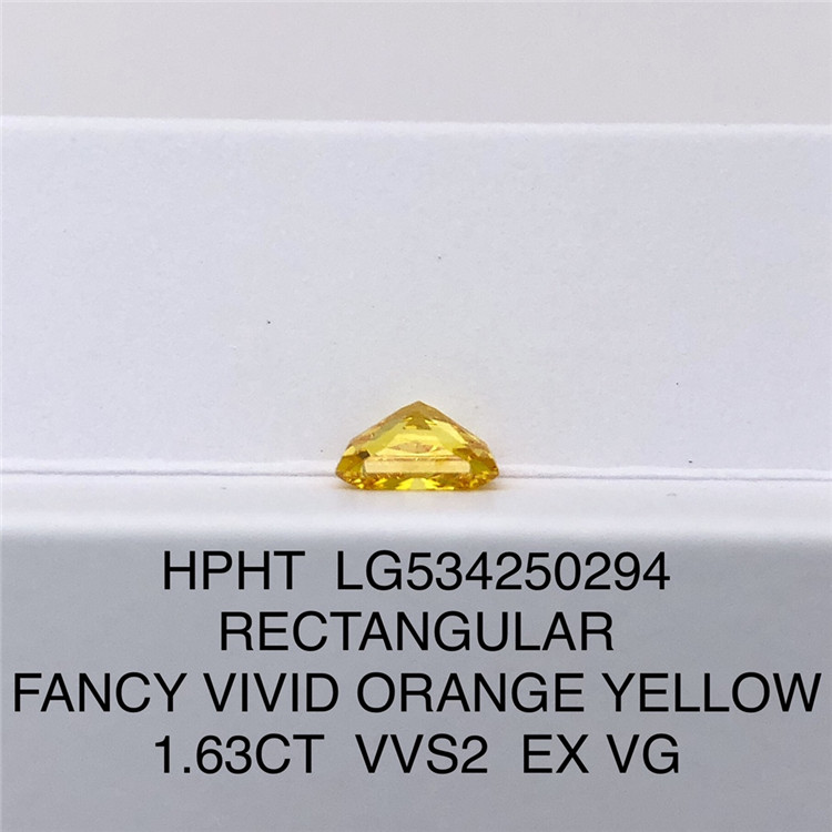 1,63 карата фантазийный желтый лабораторный бриллиант VVS2 ПРЯМОУГОЛЬНЫЕ синтетические бриллианты EX россыпью