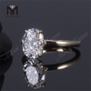 Обручальное кольцо-пасьянс овальной формы из розового золота 14 карат с обручальным кольцом