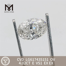 Бриллианты лабораторного производства 4,02 карата E VS1 CVD OV LG617435151丨Messigems