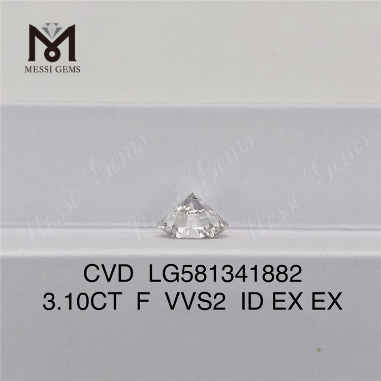 3.10CT F VVS2 ID EX EX Оптовая продажа бриллиантов CVD для производителей ювелирных изделий CVD LG581341882丨Messigems
