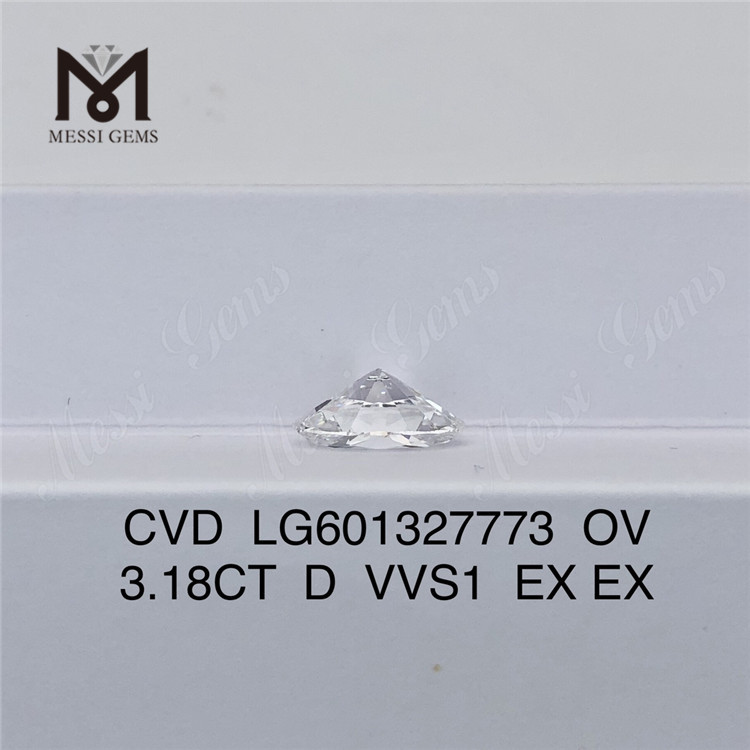 Овальный лабораторный CVD-алмаз 3,18 карата D VVS1 LG601327773丨Messigems