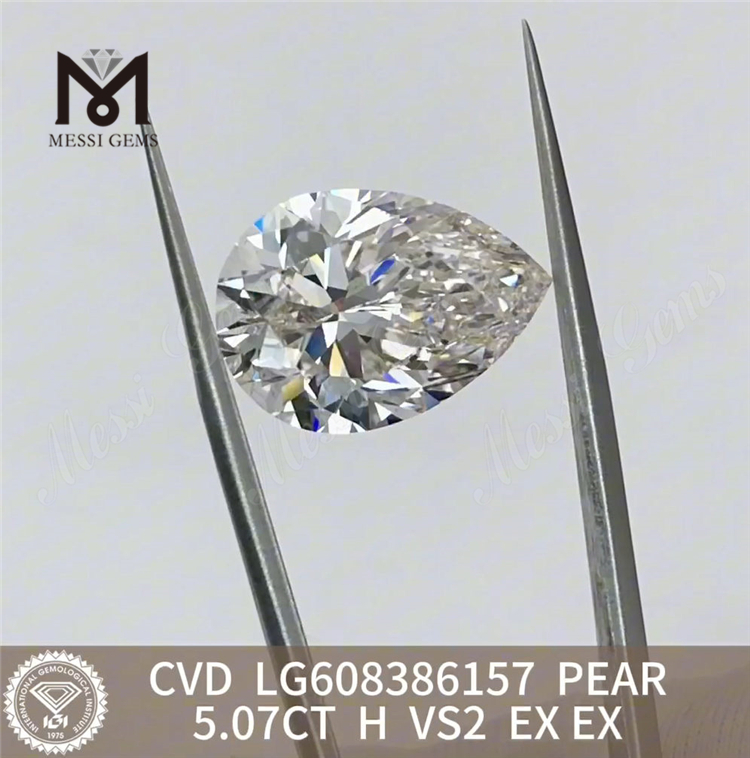 Бриллианты весом 5,07 карата PEAR H VS2, созданные в лаборатории igi IGI Certified Brilliance丨Messigems LG608386157 