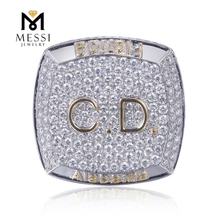Мужские хип-хоп кольца из белого золота 18 карат с бриллиантами и бриллиантами CD делают смелое модное заявление