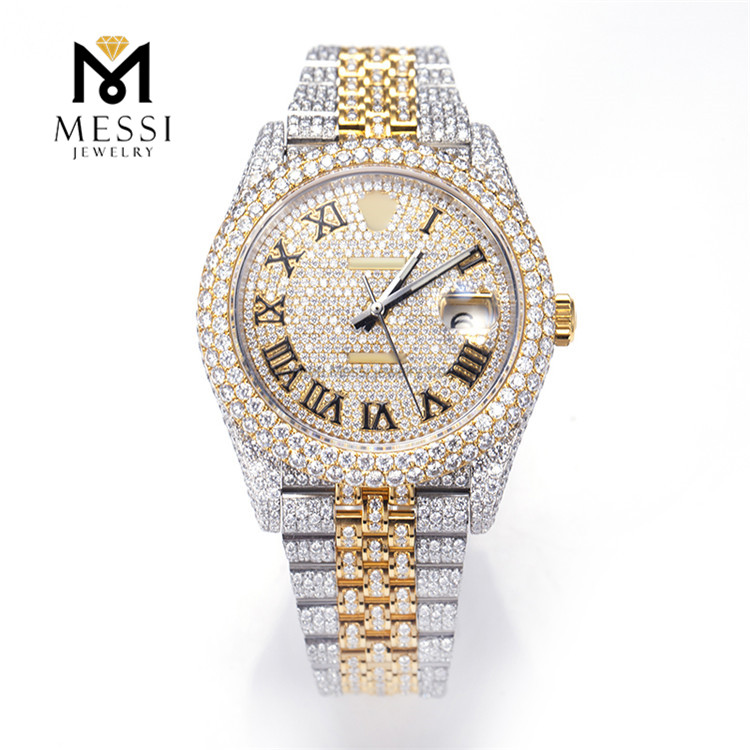 Часы Iced Out VVS с муассанитом, сертифицированные часы с муассанитом и бриллиантами в стиле хип-хоп, пройденный тестер