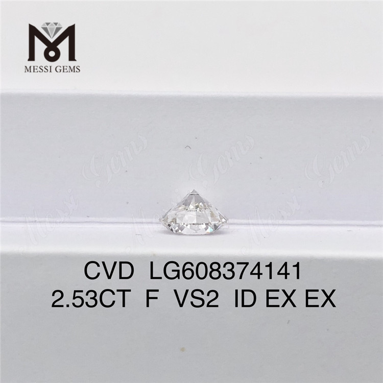 Бриллиант 2,53 карата F VS2 EX, выращенный в лаборатории Cvd, этический, прочный и блестящий, как добытые алмазы 丨Messigems LG608374141