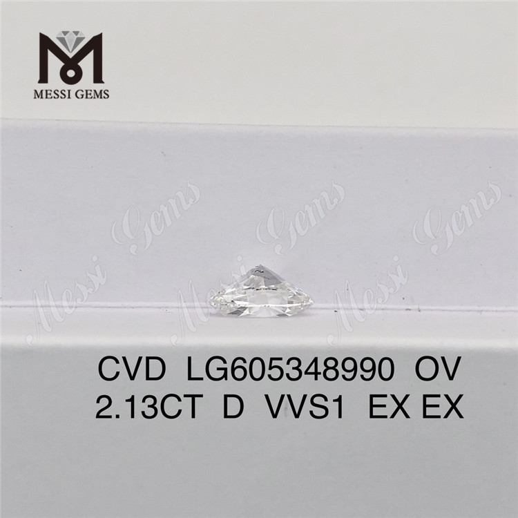 Сертифицированные IGI бриллианты 2,13 карата D VVS1 овальный CVD с зеленой кромкой 丨Messigems LG605348990