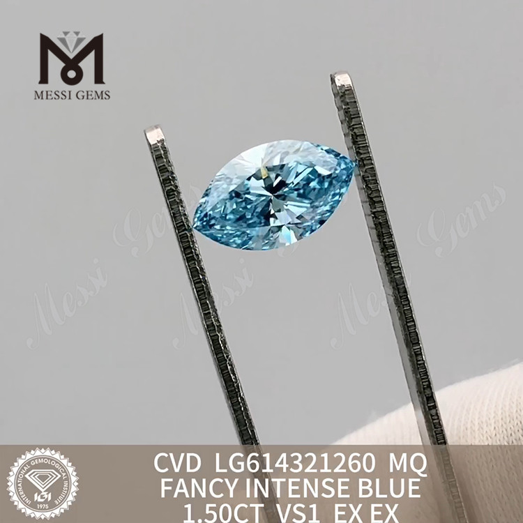 Выращенные человеком бриллианты весом 1,50 карата MQ VS1 FANCY INTENSE BLUE丨Messigems CVD LG614321260 