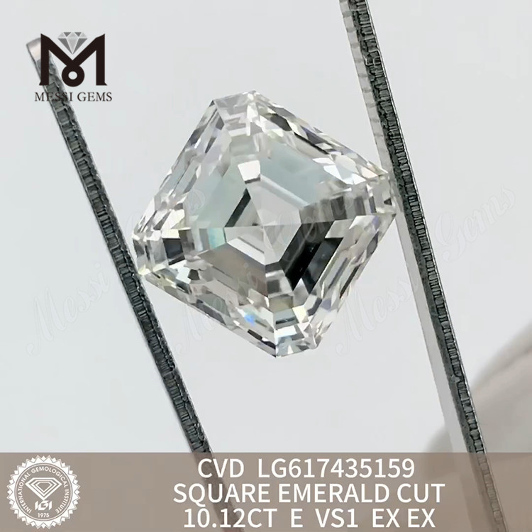10,12 карата E VS1 КВАДРАТНОЙ ИЗУМРУДНОЙ ОГРАНКИ купить алмаз CVD Quality Investment丨Messigems CVD LG617435159