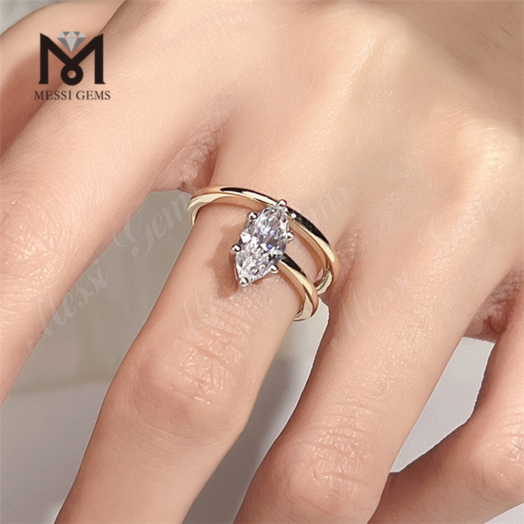 бриллиантовое кольцо маркизы с обручальным кольцом