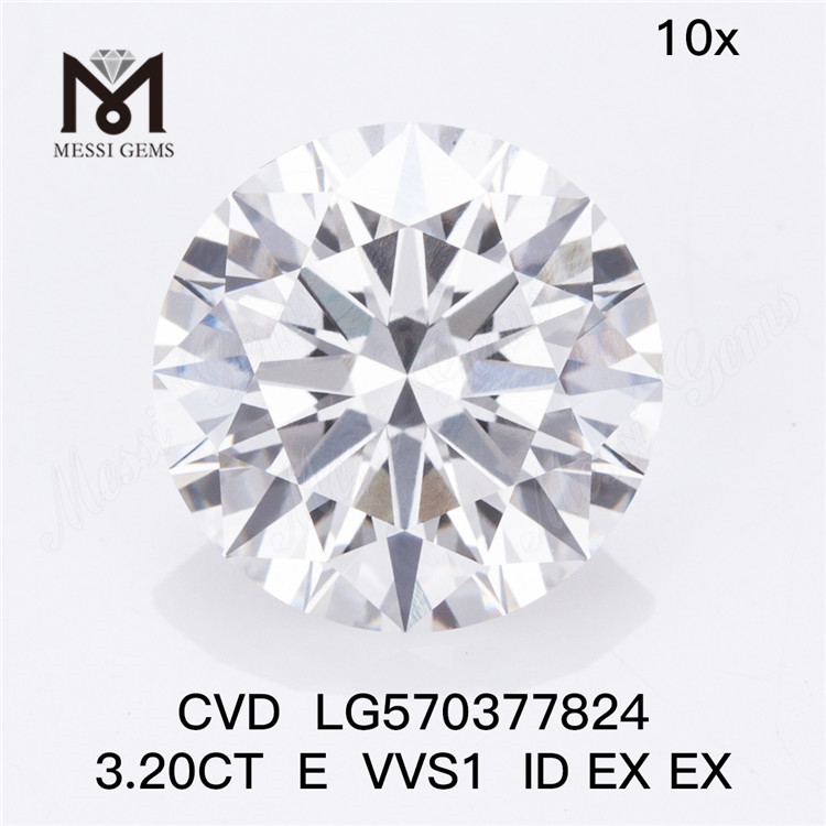 3,20 карат E VVS1 ID EX EX 3 карата синтетический бриллиант