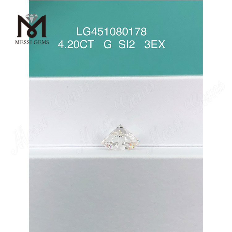 Выращенные в лаборатории бриллианты огранки G SI2 RD 3EX весом 4,2 карата весом 4 карата