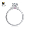 Модный дизайн 6,5 мм 1 карат муассанит пасьянс женщина кольцо оптом кольцо из стерлингового серебра 925 пробы