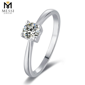1ct женщина пасьянс кольцо с муассанитом мода кольцо из стерлингового серебра 925 пробы