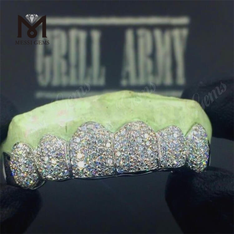 изготовленные на заказ 18-каратные золотые зубы грильз муассанитовый бриллиант грильз