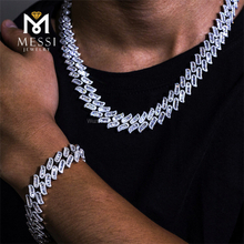 Ювелирные изделия в стиле хип-хоп Кубинское ожерелье Ice Out Moissanite Cuban Link Chain