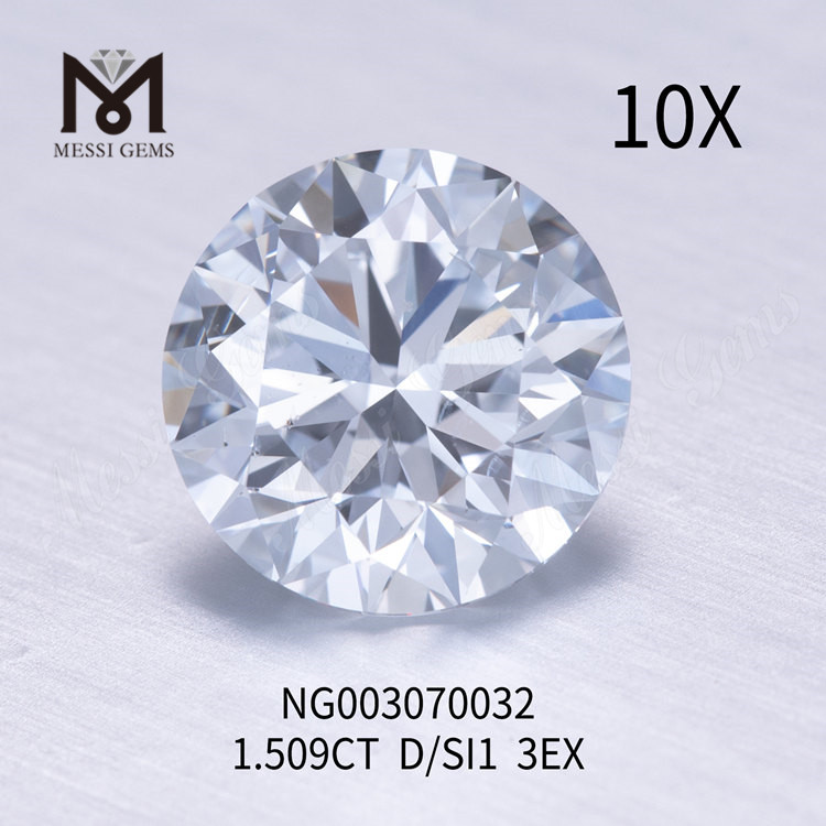 D круглый драгоценный камень россыпью синтетический бриллиант SI1 1,509 карата огранки EX