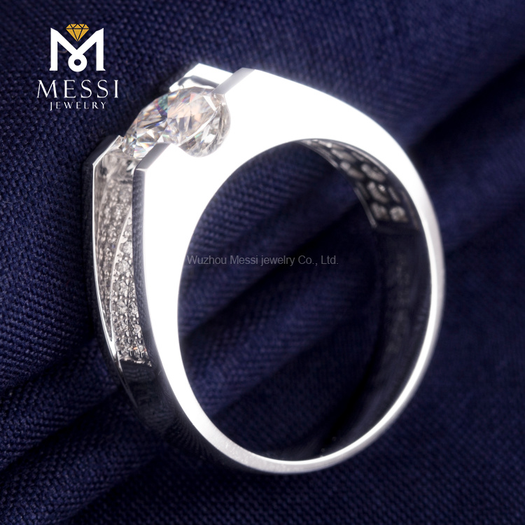 обручальное золотое кольцо с муассанитом для женщин