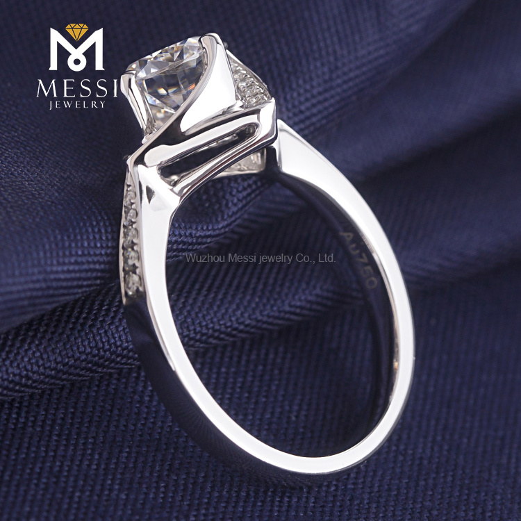 2021 Цветок 18-каратного белого золота 1 карат обручальное кольцо с муассанитом для женщин