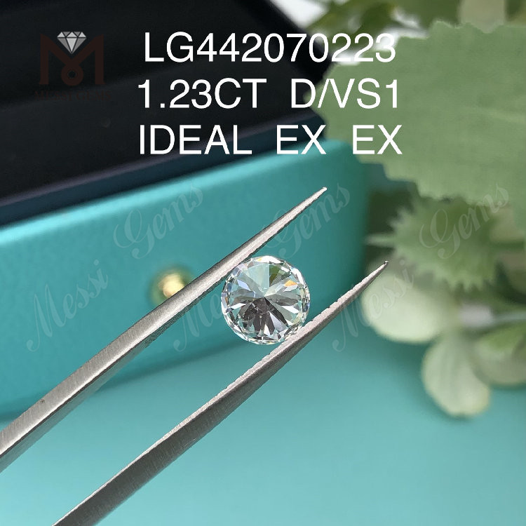 1,23 карата D VS1 Круглый бриллиант огранки BRILLIANT IDEAL, выращенный в лаборатории IGI