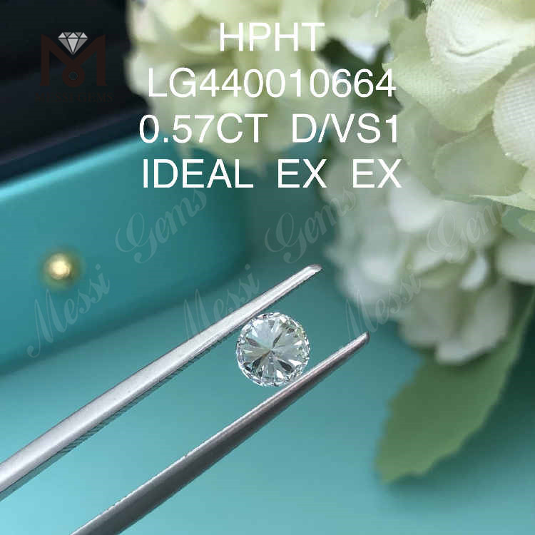 Круглые выращенные в лаборатории бриллианты 0,57 карата D/VS1 онлайн IDEAL