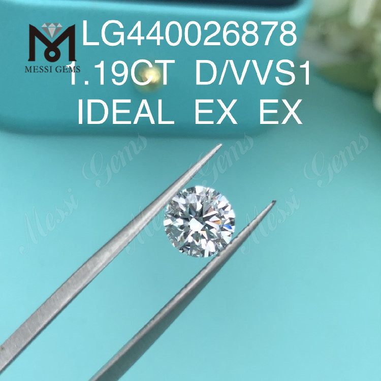 1,19 карата D VVS1 IDEAL EX EX Круглый выращенный в лаборатории бриллиант
