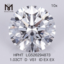 1,03 карат D VS1 ID EX EX круглые бриллианты, выращенные в лаборатории igi, HPHT