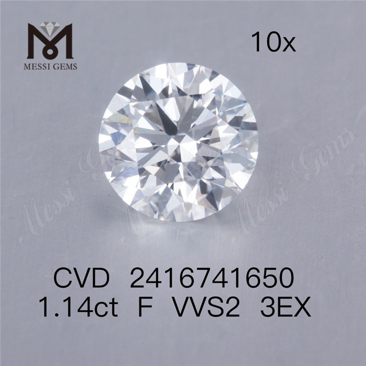 Лабораторный бриллиант F 1,14 карата VVS 3EX cvd алмаз в продаже