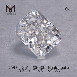 3.32CT G VS cvd Лаборатория выращенного алмаза ПРЯМОУГОЛЬНЫЙ Сертификат лаборатории IGI