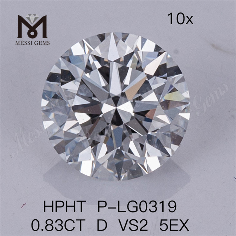 Лабораторные бриллианты HPHT 0,83 карата D VS2 5EX россыпью 