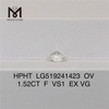 Лабораторные бриллианты 1,52 карата F VS1 EX VG OV HPHT