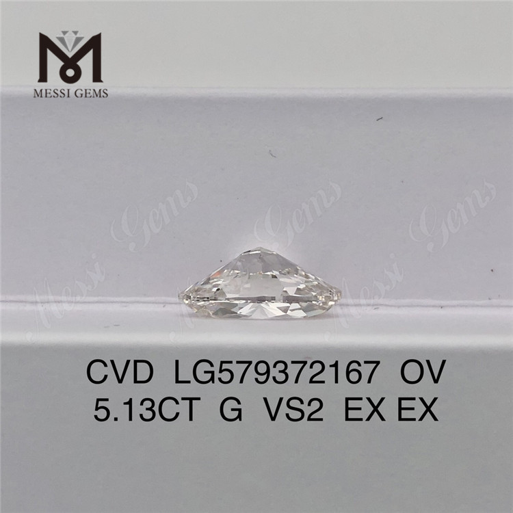 5,13 карат OV форма G VS2 EX EX онлайн лабораторные бриллианты CVD LG579372167 
