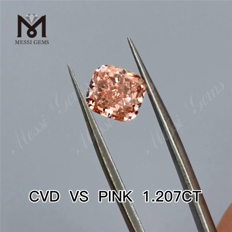 Лабораторный бриллиант огранки «кушон» 1,207 карата фантазийный розовый бриллиант «подушка» cvd в продаже