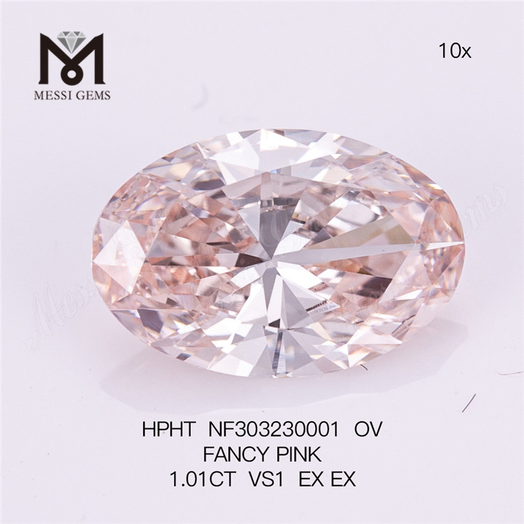 Искусственные розовые бриллианты OV FANCY PINK VS1 EX EX 1,01 карата HPHT NF303230001