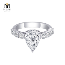 Высококачественное обручальное кольцо с грушей и муассанитом, кольцо из 18-каратного белого золота, свадебные украшения 