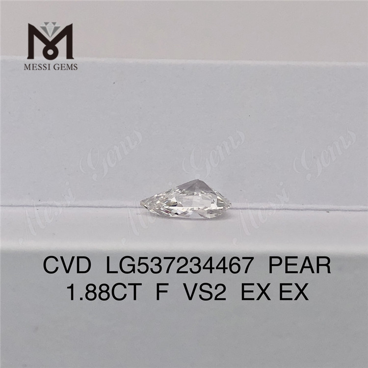 1,88 карата F VS2 2 карат искусственный бриллиант PEAR китайские синтетические бриллианты