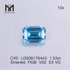 Лабораторно выращенный бриллиант изумрудной огранки 1,53 карата Голубой бриллиант оптовая цена