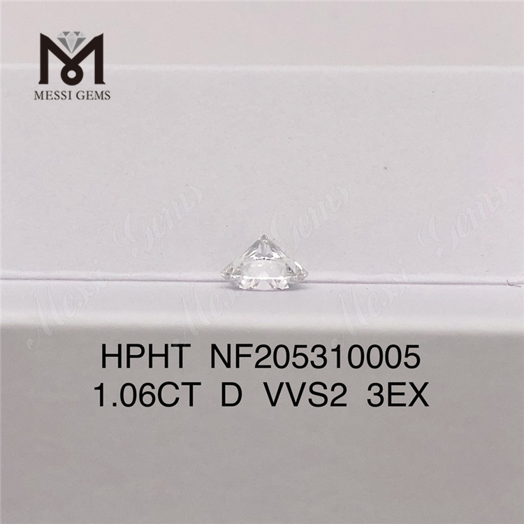 1,06 карат D Цвет VVS2 3EX Круглый синтетический бриллиант HPHT, выращенный в лаборатории
