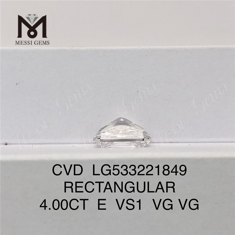 ПРЯМОУГОЛЬНЫЙ лабораторный бриллиант весом 4,00 карата E VS1 Лабораторно выращенные бриллианты, сертифицированные igi Сертификат IGI