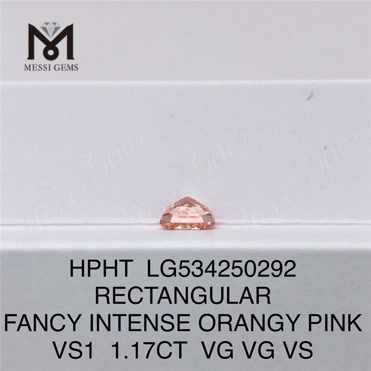 ПРЯМОУГОЛЬНЫЕ синтетические бриллианты 1,17 карата розового цвета HPHT оранжево-розовые россыпные лабораторные бриллианты LG534250292