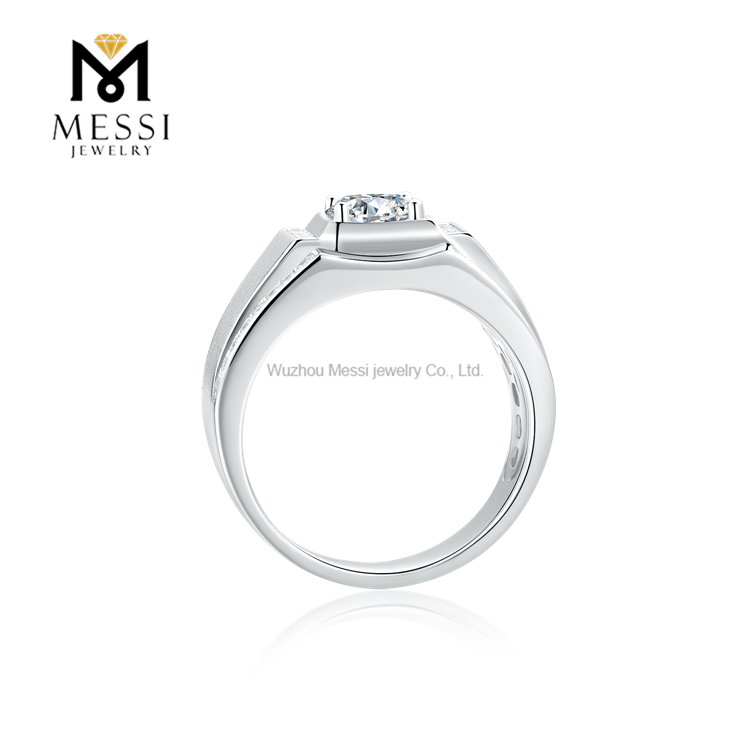 Кольцо из стерлингового серебра 925 пробы с муассанитом для мужчин для помолвки