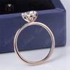 Помолвочное обручальное кольцо-пасьянс из розового золота 18 карат с лабораторным бриллиантом 1,39 карата