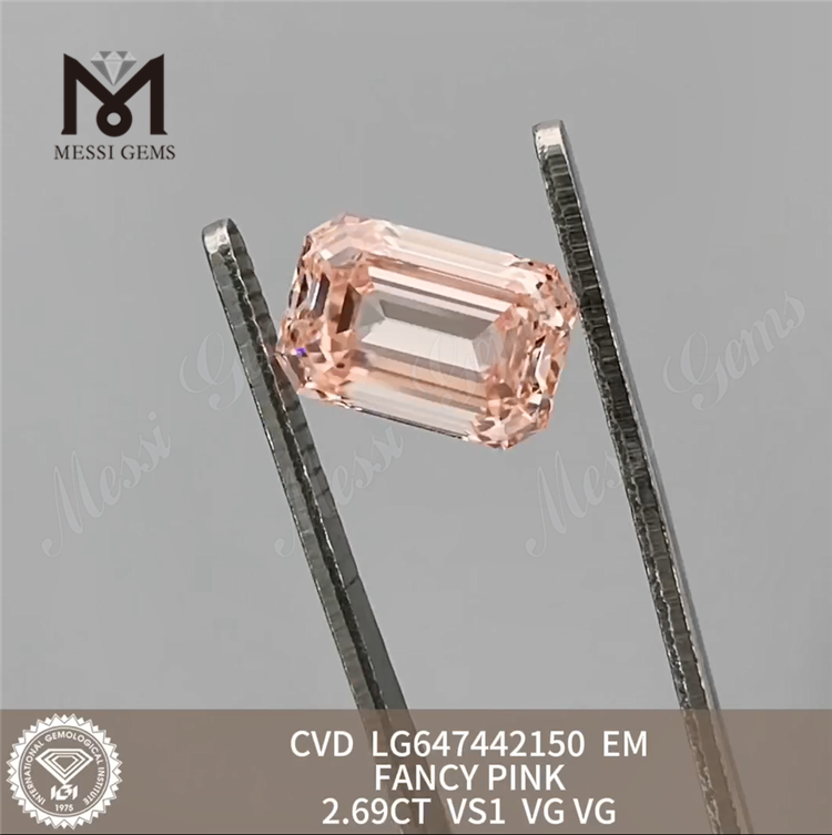 Фантазийные розовые бриллианты EM весом 2,69 карата VS1 CVD LG647442150 