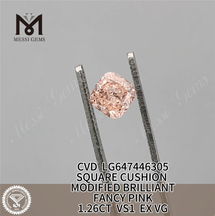 1,26 карата CUSHION FANCY PINK VS1, искусственные бриллианты CVD LG647446305 