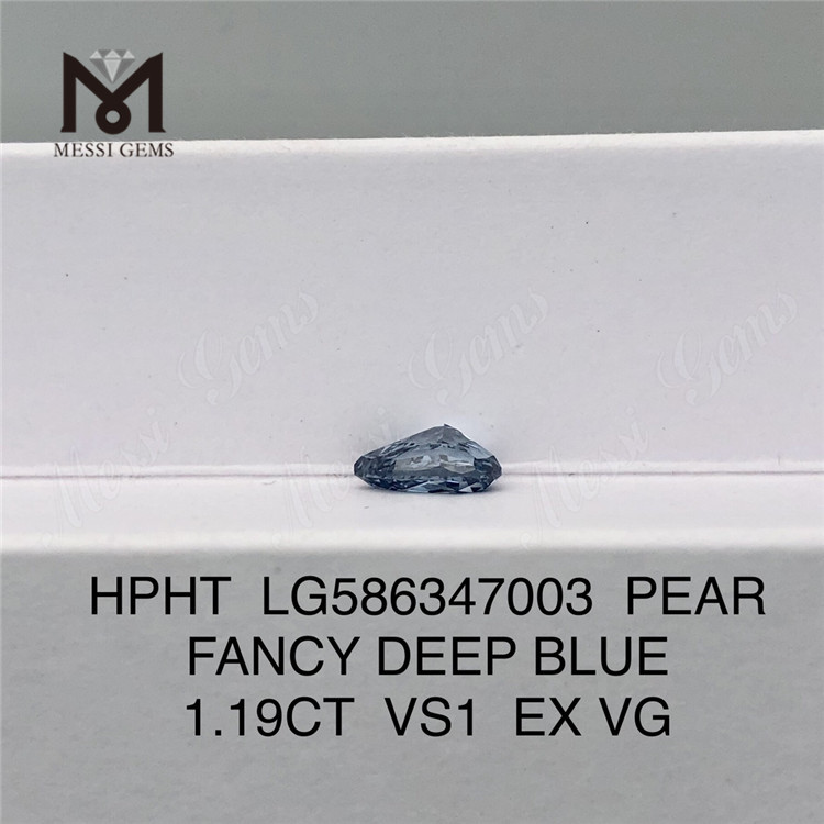 Бриллиант VS1 PEAR FANCY DEEP BLUE EX VG HPHT, синий Hpht, 1,19 карата, стоимость LG586347003