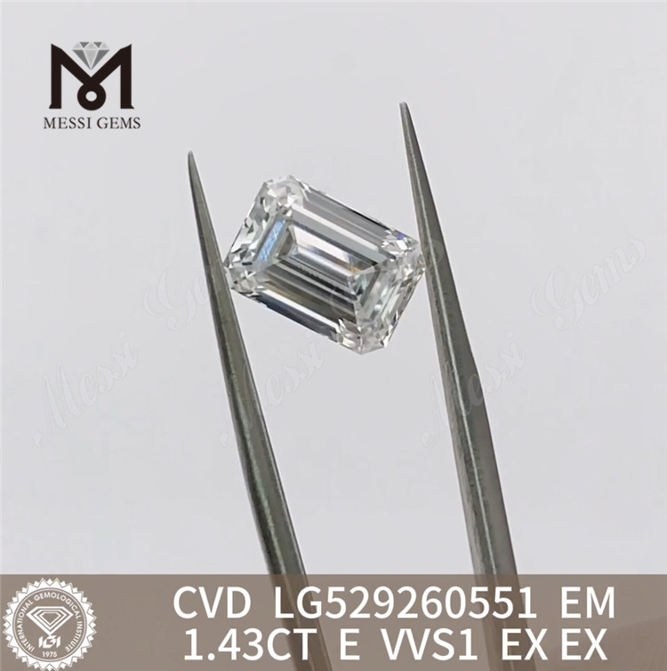 Бриллианты изумрудной формы весом 1,43 карата IGI класса VVS1 для отличительного дизайна 丨Messigems CVD LG529260551