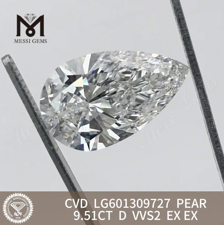 9,51 карата D VVS2 PEAR CVD CVD выращенный бриллиант LG601309727 